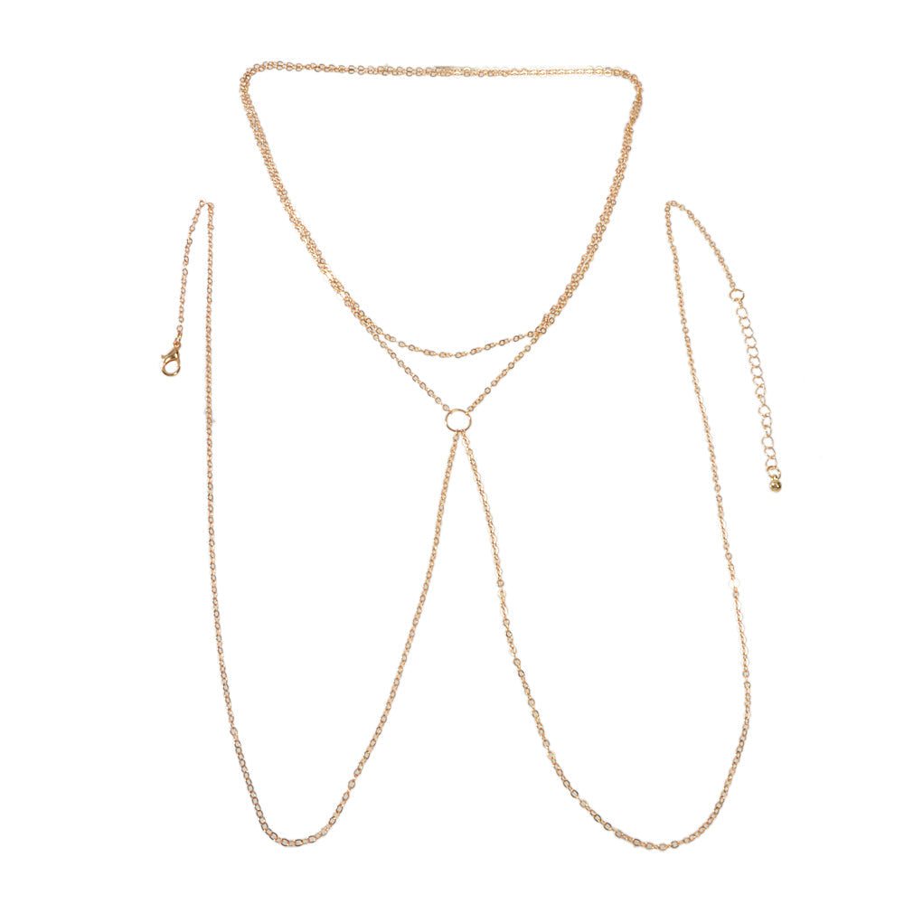 Beach Style Simple Solid Minimalist Waist Link Body Chain Belly Necklce Jewelry-4