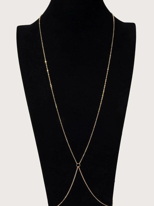 Beach Style Simple Solid Minimalist Waist Link Body Chain Belly Necklce Jewelry-0