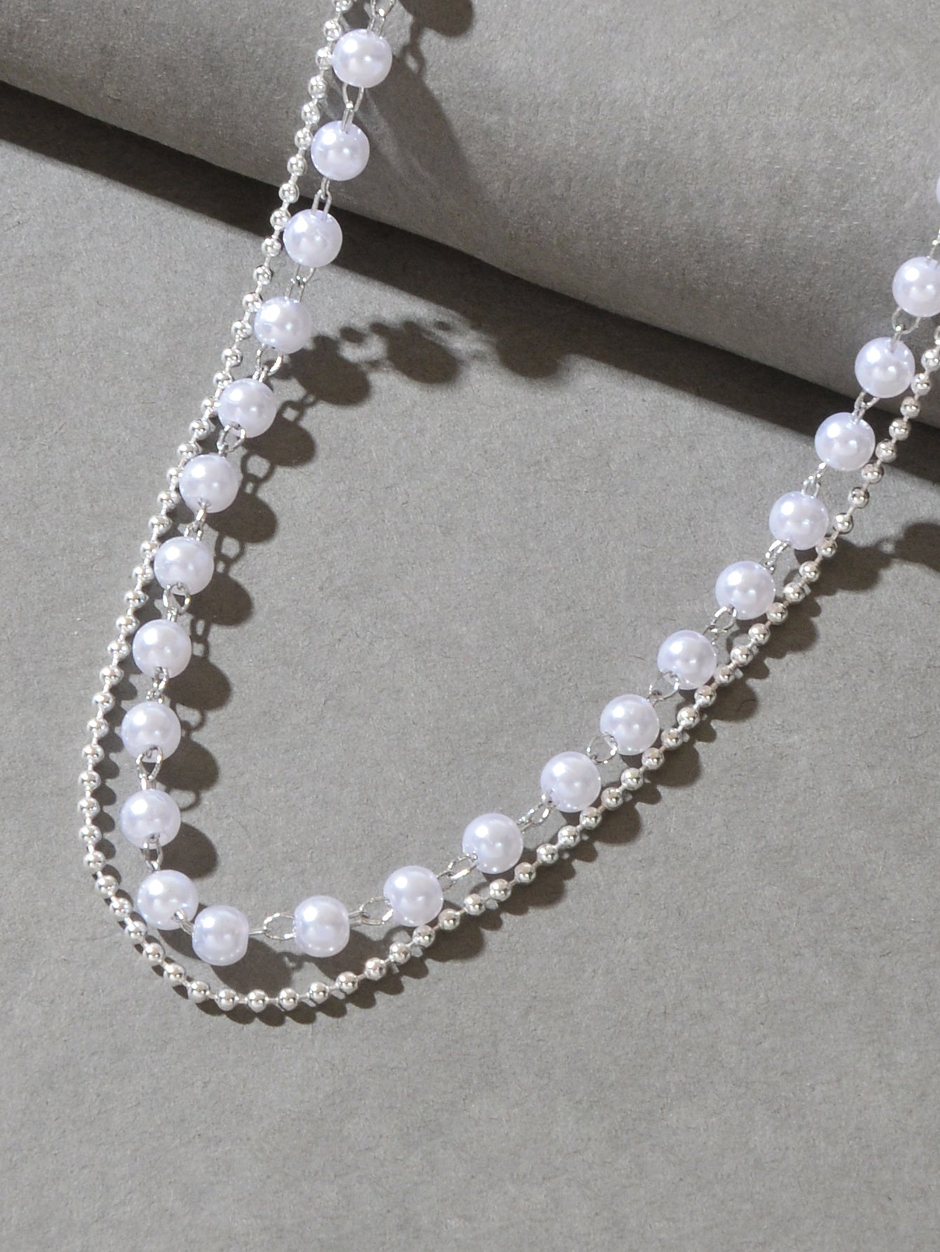 Double layer Silver Popcorn Chain Pearl Adjustable Anklet Beach Foot Jewellery-2
