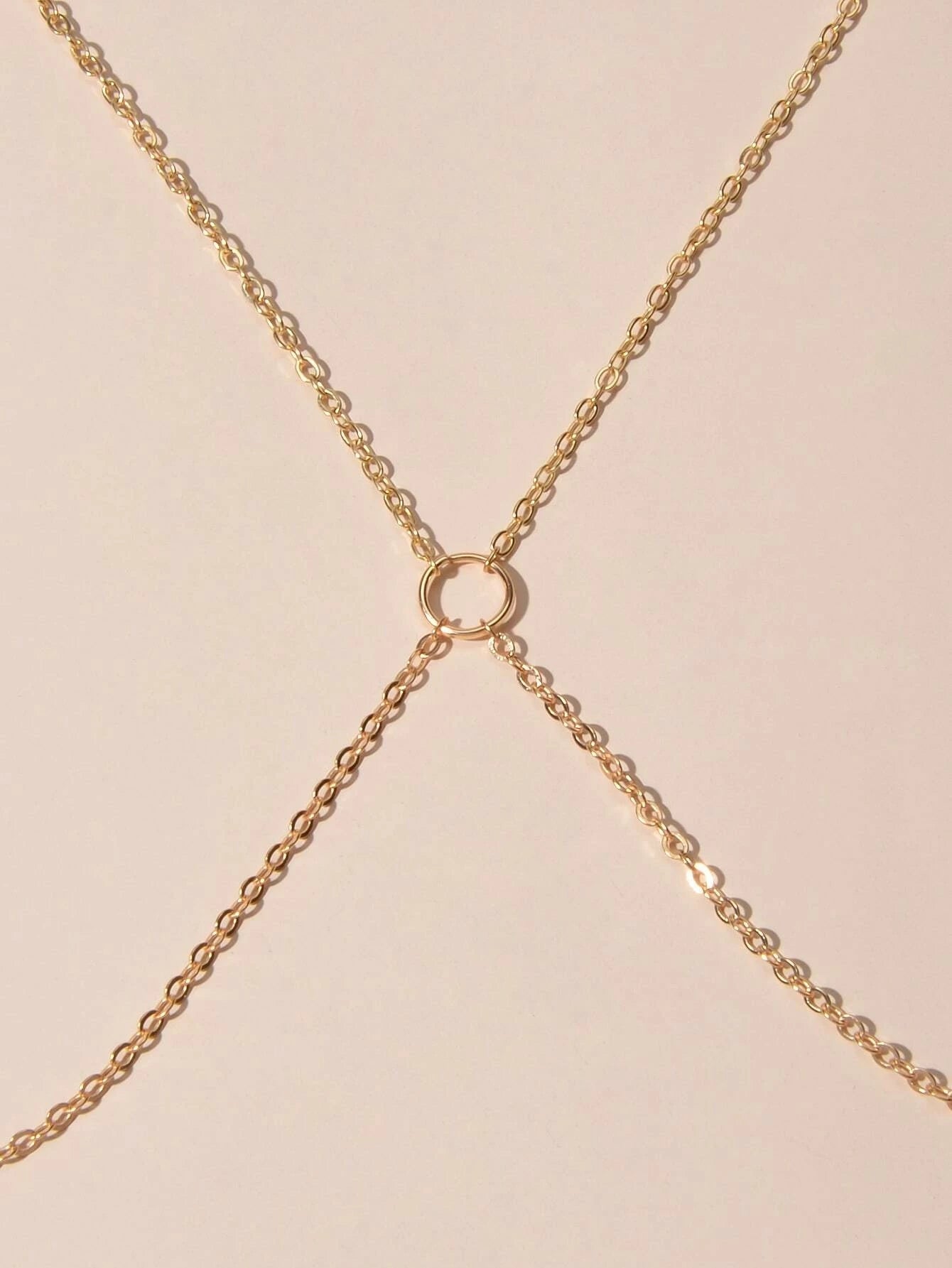 Beach Style Simple Solid Minimalist Waist Link Body Chain Belly Necklce Jewelry-2